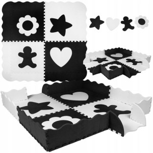 Humbi mata piankowa edukacyjna kontrastowa puzzle piankowe 2w1 kojec 120 x