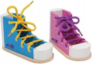 Small Foot Drewniane buciki do nauki sznurowania 1 para
