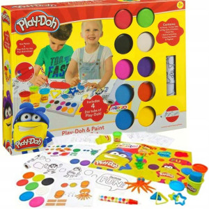 Play Doh Zestaw do kolorowania + farbki i ciastolina