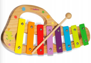 Eichhorn Drewniane cymbałki 8 tonów kolorowe dla dziecka 30cm