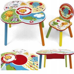 Arditex Drewniany Stolik z krzesełkiem Fisher Price