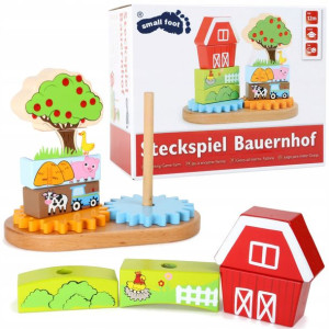 Small Foot 10051 Drewniana układanka Farma klocki