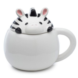 Kubek z przykrywką Podglądająca Zebra 500ml