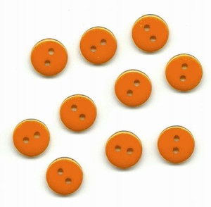 Guziki pomarańczowe 11,5 mm 2 otwory 10 szt.