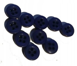Guziki niebieskie 9 mm 4 otwory 10 szt.
