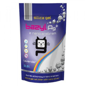 Żwirek Dla Kota Bazyl Ag+ Silicat Lavender 3,8l