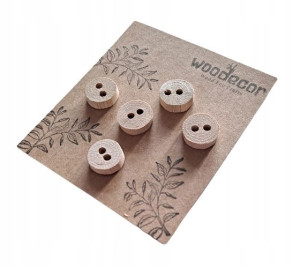 Woodecor Guziki Drewniane Bukowe 15 mm