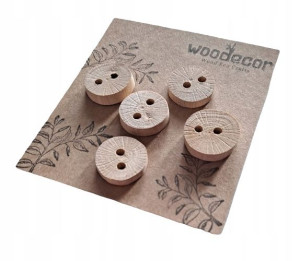 Woodecor Guziki Drewniane Bukowe 20 mm