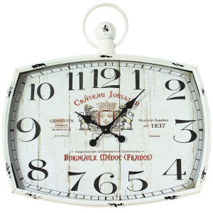 Stylowy zegar wiszący w kolorze białym - szerokość 67 cm