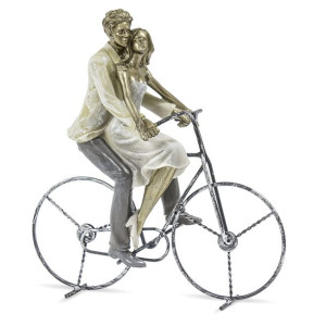 Figura pary jadącej na rowerze - wysokość 26 cm