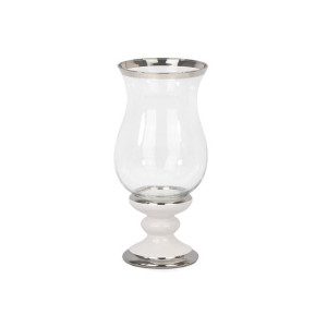 Świecznik ceramiczny biały - wysokość 31 cm