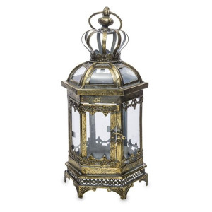 Pięknie zdobiony metalowy lampion - wysokość 40 cm
