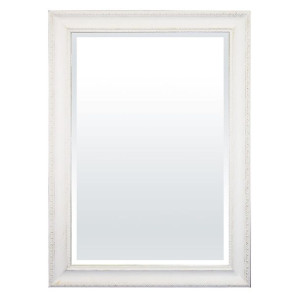 Fazowane lustro w białej ramie - wysokość 104 cm