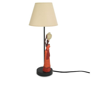 Oryginalna lampa z figurką Afrykanki - wysokość 34 cm