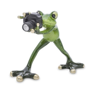 Figurka żaba fotograf - wysokość 12 cm
