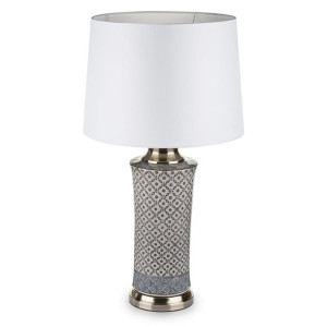 Elegancka biało-niebieska lampa ceramiczna - wysokość 73 cm