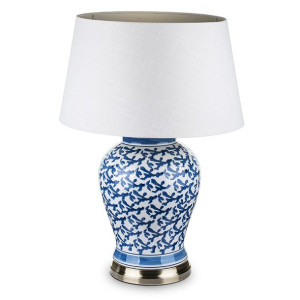 Klasyczna biało-niebieska lampa ceramiczna - wysokość 72 cm