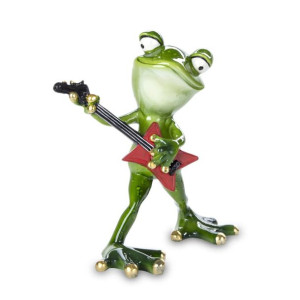Figurka Żaby Gitarzysty Ozdobna - Wysokość 15 cm