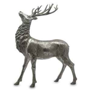 Srebrna Figurka Renifera Świąteczna - Wysokość 65 cm
