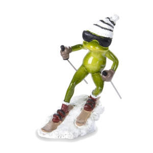 Figurka Żaby Na Nartach - Wysokość 16 cm