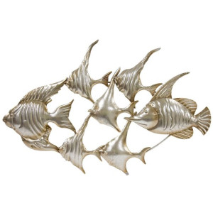 Metalowa Dekoracja Ścienna Ławica Ryb - Szerokość 86 cm