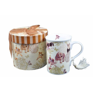 Porcelanowy Kubek Pieski - Wysokość 11 cm
