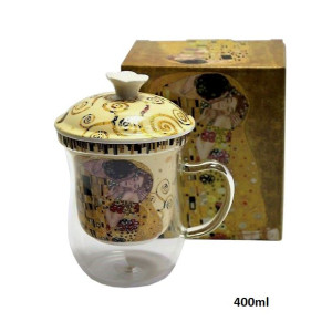 Kubek  Porcelanowy Z  Zaparzaczem Klimt- Pojemność 400 ml