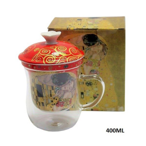 Kubek  Porcelanowy Z  Zaparzaczem Klimt- Pojemność 400 ml