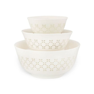 Komplet Trzech Misek Porcelana Ażurowa