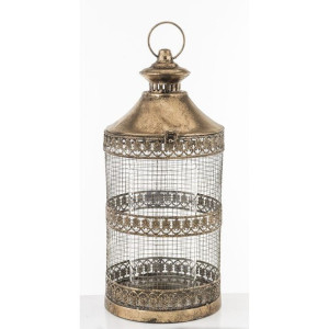 Elegancki Złoty Lampion Klatka - Wysokość 44 cm
