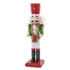 Figurka Dziadek Do Orzechów Drewniana  - Wysokość 18,5 cm