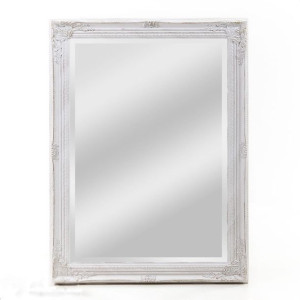 Stylowe białe lustro w  ozdobnej ramie - wysokość 82 cm