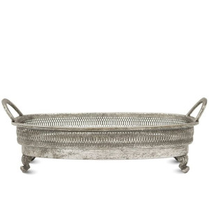 Metalowa taca z ażurowymi ściankami - szerokość 44,5 cm