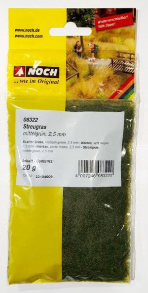 Noch 08322 Trawa Statyczna 2,5mm 20g Średnia Zieleń