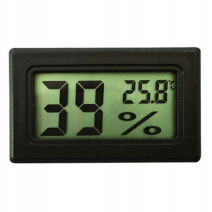 Czarny Termometr Higrometr LCD CO2 terrarium akwa