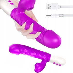 Wibrator króliczek posuw podgrzewanie 7 trybów 23cm