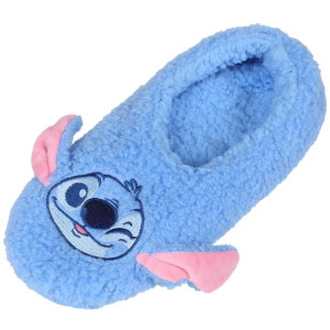 Stitch Disney Damskie kapcie/papcie sherpa, niebieskie, ciepłe kapcie, OEKO
