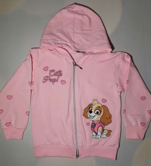 Rozpinana bluza Psi Patrol SKYE r. 122/128 ocieplana, jasno różowa