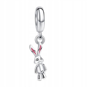 Zawieszka SREBRO 925 Charms Koralik Zajączek Zając