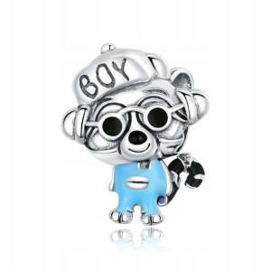 Zawieszka SREBRO 925 Charms Koralik Cool Boy Szop