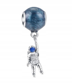 Zawieszka Srebro 925 Charms Astronauta z Planetą