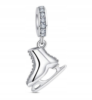Zawieszka Srebro 925 Charms Koralik Łyżwa
