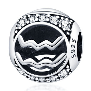 Zawieszka SREBRO 925 Charms Znak Zodiaku Wodnik