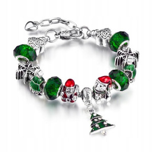 Bransoletka modułowa Charms Beads Choinka Mikołaj
