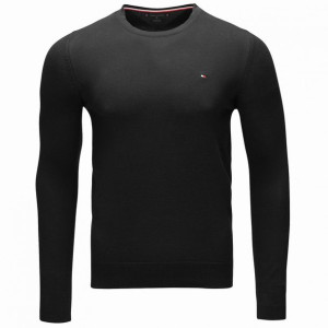 Tommy Hilfiger sweter męski jedwabny czarny crew-neck MW0MW04978-032 XXL