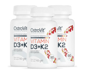 3x OstroVit Witamina D3 + K2 90 tabletek