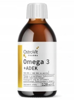 Witaminy płyn OstroVit Omega 3 + ADEK 120 ml