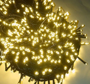 Lampki Choinkowe Sznur 50M/1000 Diod Led Białe Ciepłe Z Pamięcią