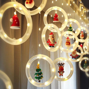 Lampki Choinkowe Kurtyna 10 Kółek Z Figurkami 3M/230V Ciepły Biały