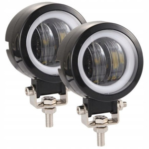 2 X Halogen Motocyklowy H Led Z Białym Ringiem+Włącznik